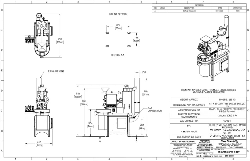 US-Made Coffee Roasters | The SF-Super 6 Roasting Machine
